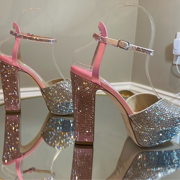 Jimmy Choo Sacaria 120 Crystal Embellished Platform Heeled Sandals size 37 - Picture 10 of 17